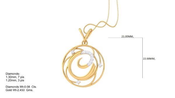 18 KT Gold Diamond Studded Initial Pendants - Image 4