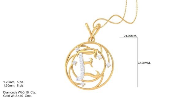 18 KT Gold Diamond Studded Initial Pendants - Image 6