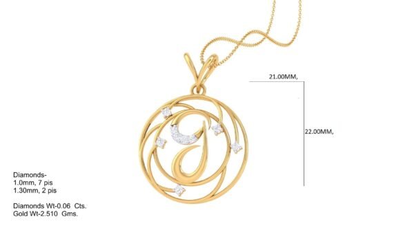 18 KT Gold Diamond Studded Initial Pendants - Image 8
