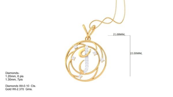 18 KT Gold Diamond Studded Initial Pendants - Image 10