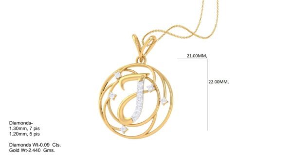18 KT Gold Diamond Studded Initial Pendants - Image 11