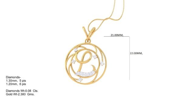 18 KT Gold Diamond Studded Initial Pendants - Image 13