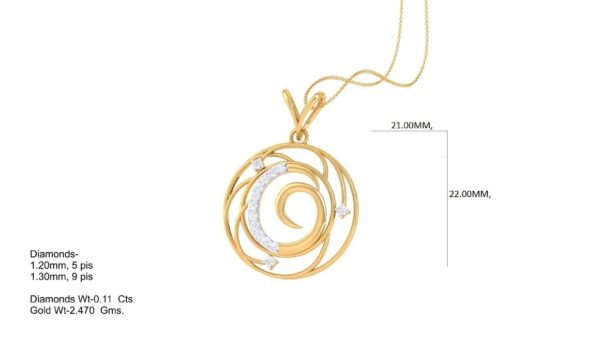 18 KT Gold Diamond Studded Initial Pendants - Image 16