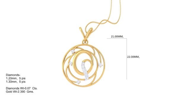 18 KT Gold Diamond Studded Initial Pendants - Image 18