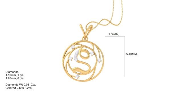 18 KT Gold Diamond Studded Initial Pendants - Image 20