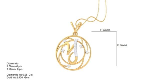 18 KT Gold Diamond Studded Initial Pendants - Image 26