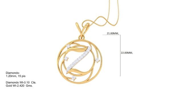 18 KT Gold Diamond Studded Initial Pendants - Image 27